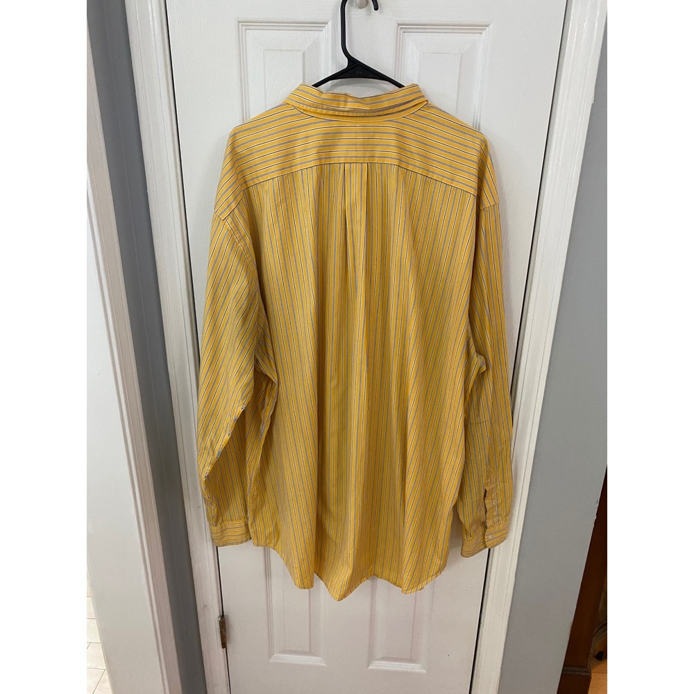 Polo Ralph Lauren Button Down Mens 3XLT Yellow Striped Classic Fit Long Sleeve - Picture 4 of 4